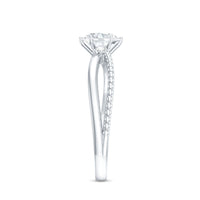 Lab Grown Diamond Solitaire Splt Shank Engagement Ring