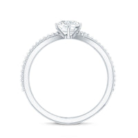 Lab Grown Diamond Solitaire Splt Shank Engagement Ring