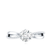 Lab Grown Diamond Solitaire Splt Shank Engagement Ring