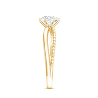 Lab Grown Diamond Solitaire Splt Shank Engagement Ring