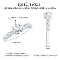 Round Shape Lab Grown Diamond Solitaire Engagement Ring