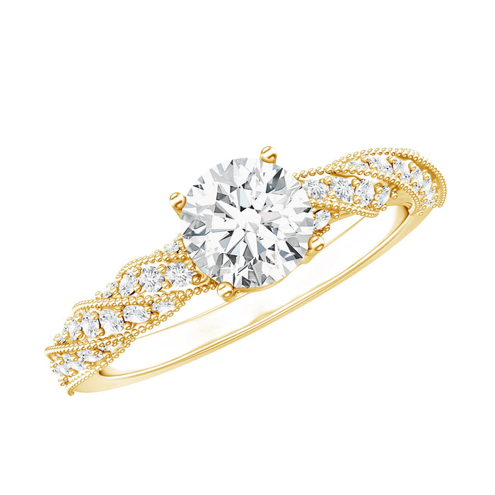 Round Shape Lab Grown Diamond Solitaire Engagement Ring