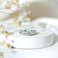 Lab Grown Diamond Round Engagement Ring With Side Stone