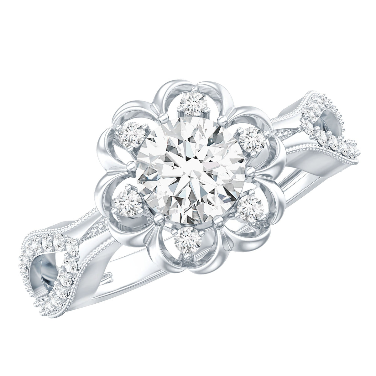 Nature Inspired Lab Grown Diamond Engagement Ring