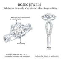 Nature Inspired Lab Grown Diamond Engagement Ring
