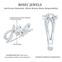 Certified Lab Grown Diamond Bypass Engagement Ring