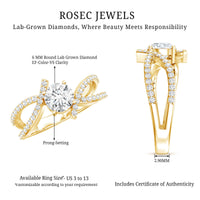 Certified Lab Grown Diamond Bypass Engagement Ring