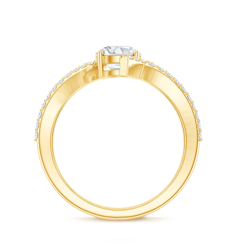 Lab grown diamond bypass engagement ring from Rosec Jewels featuring sparkling diamonds and a sleek, modern design.