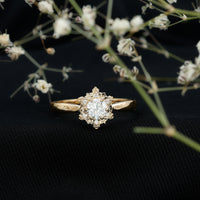 Certified Lab Grown Diamond Floral Engagement Ring for Women