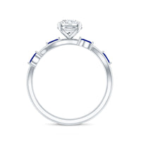 Certified Lab Grown Diamond Engagement Ring with Sapphire