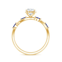 Certified Lab Grown Diamond Engagement Ring with Sapphire