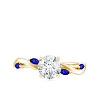 Certified Lab Grown Diamond Engagement Ring with Sapphire