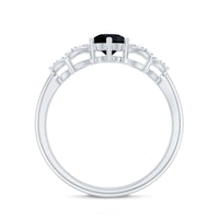 Certified 0.84 Carat Lab Grown Black Diamond Solitaire Engagement Ring with White Diamond