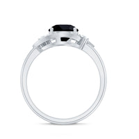 2 Carat Lab Grown Black and White Diamond Engagement Ring for Women