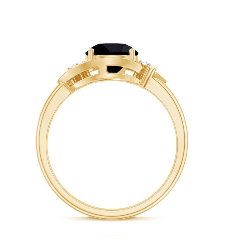 Lab grown black and white diamond engagement ring for women by Rosec Jewels, featuring a 2-carat total weight in a sleek ring design.