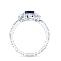 Nature Inspired 2.7 Carat Lab Grown Blue Sapphire Diamond Engagement  Ring