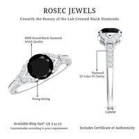 Lab Grown Black Diamond Solitaire Engagement Ring