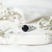 Lab Grown Black Diamond Solitaire Engagement Ring