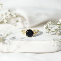 Lab Grown Black Diamond Solitaire Engagement Ring