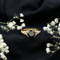 Lab Grown Black Diamond Solitaire Engagement Ring