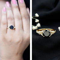Lab Grown Black Diamond Solitaire Engagement Ring