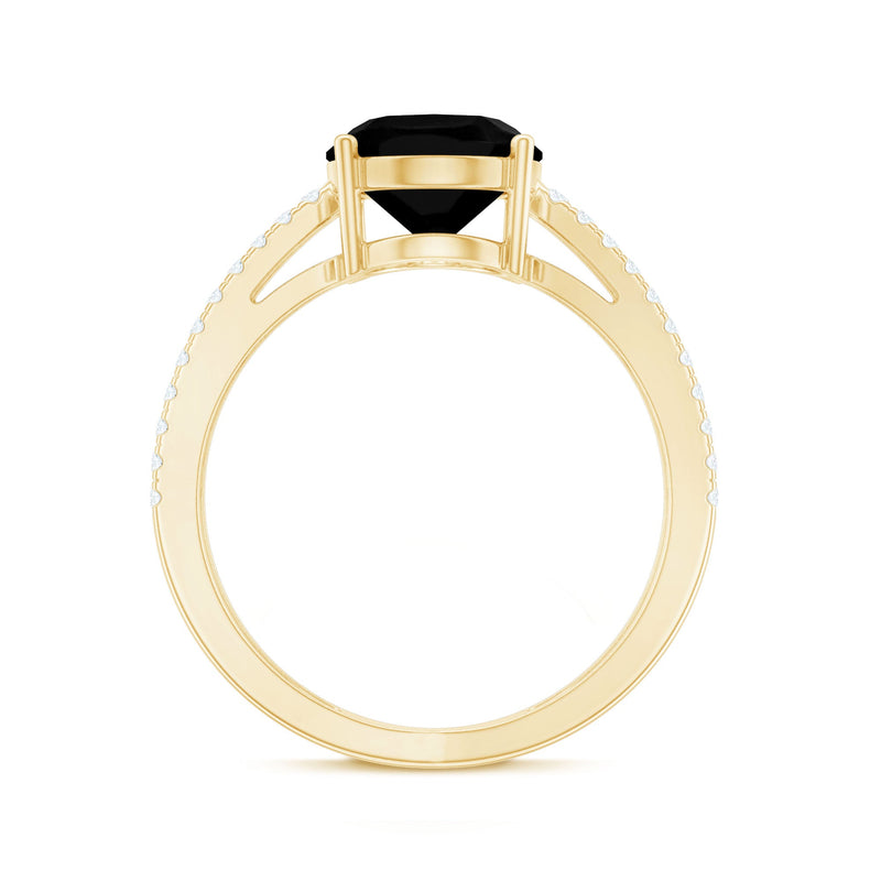 Lab grown black diamond engagement ring with white diamonds, featuring a 4.2 carat statement design by Rosec Jewels.