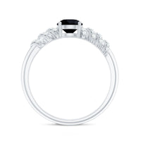 Lab Grown Black Diamond Solitaire Promise Ring With Diamond