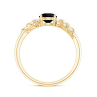 Lab Grown Black Diamond Solitaire Promise Ring With Diamond