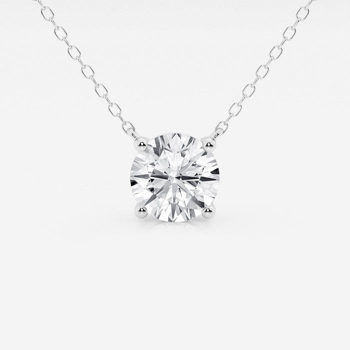 3.00 ct Lab Grown Round Diamond Floating Solitaire Pendant in 14K White or Yellow Gold – AGI Certified