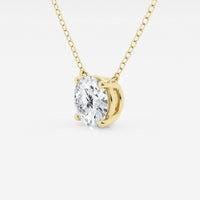 3.00 ct Lab Grown Round Diamond Floating Solitaire Pendant in 14K White or Yellow Gold – AGI Certified