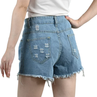 3pcs Women's High Waist Denim Shorts 2025 Summer Black Blue White Hot Pants Ripped Jeans Shorts Woman Short Trousers Streetwear