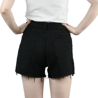3pcs Women's High Waist Denim Shorts 2025 Summer Black Blue White Hot Pants Ripped Jeans Shorts Woman Short Trousers Streetwear