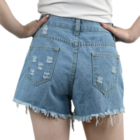 3pcs Women's High Waist Denim Shorts 2025 Summer Black Blue White Hot Pants Ripped Jeans Shorts Woman Short Trousers Streetwear