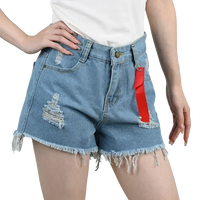 3pcs Women's High Waist Denim Shorts 2025 Summer Black Blue White Hot Pants Ripped Jeans Shorts Woman Short Trousers Streetwear