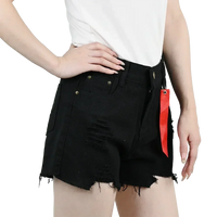 3pcs Women's High Waist Denim Shorts 2025 Summer Black Blue White Hot Pants Ripped Jeans Shorts Woman Short Trousers Streetwear