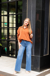 Kathryn Classic Button-Up, Rust