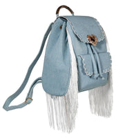 Seaside Sweetheart Fringe Backpack Denim