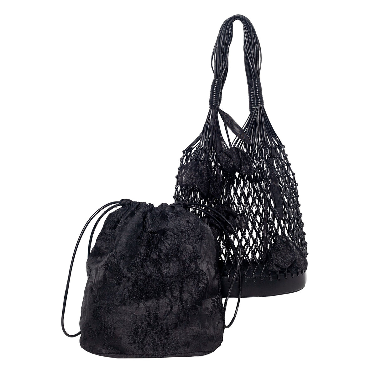 Secret Garden Macramé Tote Bag with Removable Pouch