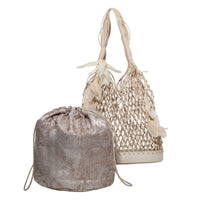 Secret Garden Macramé Tote Bag with Removable Pouch