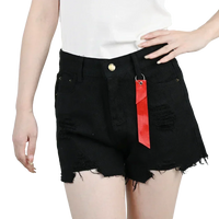 3pcs Women's High Waist Denim Shorts 2025 Summer Black Blue White Hot Pants Ripped Jeans Shorts Woman Short Trousers Streetwear