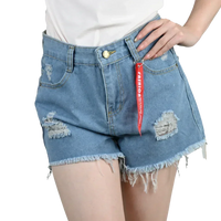 3pcs Women's High Waist Denim Shorts 2025 Summer Black Blue White Hot Pants Ripped Jeans Shorts Woman Short Trousers Streetwear