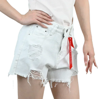 3pcs Women's High Waist Denim Shorts 2025 Summer Black Blue White Hot Pants Ripped Jeans Shorts Woman Short Trousers Streetwear