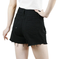 3pcs Women's High Waist Denim Shorts 2025 Summer Black Blue White Hot Pants Ripped Jeans Shorts Woman Short Trousers Streetwear