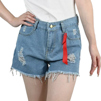 3pcs Women's High Waist Denim Shorts 2025 Summer Black Blue White Hot Pants Ripped Jeans Shorts Woman Short Trousers Streetwear