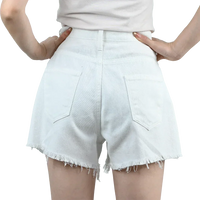 3pcs Women's High Waist Denim Shorts 2025 Summer Black Blue White Hot Pants Ripped Jeans Shorts Woman Short Trousers Streetwear