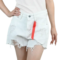 3pcs Women's High Waist Denim Shorts 2025 Summer Black Blue White Hot Pants Ripped Jeans Shorts Woman Short Trousers Streetwear