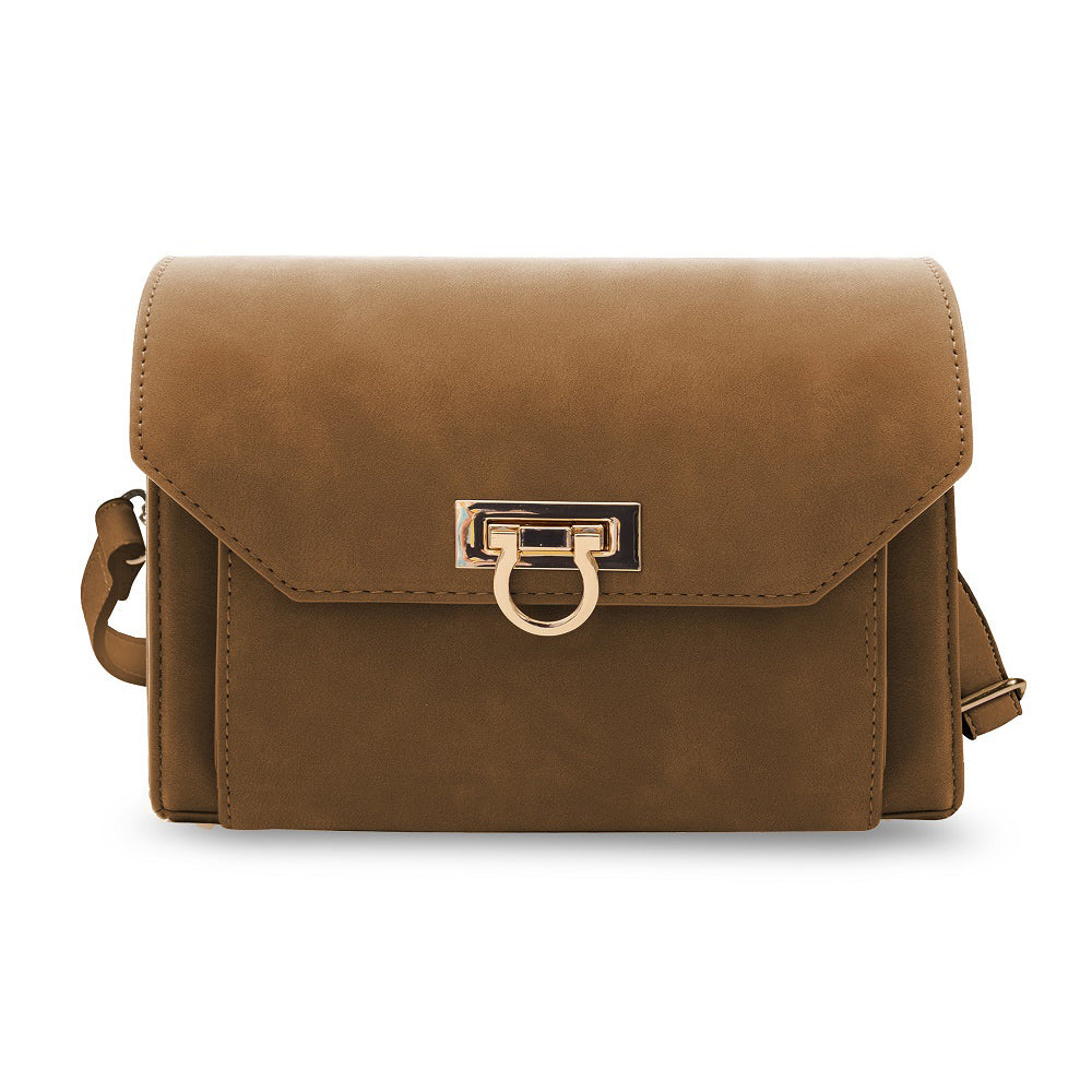 Venesia RFID wallet by SaveTheGirls featuring a sleek brown leather design with multiple card slots and a secure RFID blocking feature.