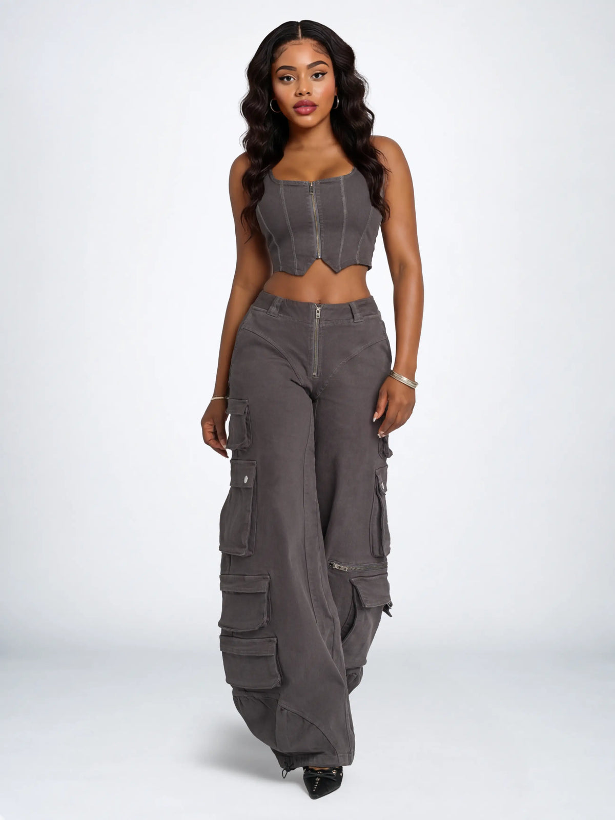 Low-Rise Twill Cargo Pant