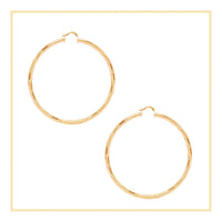 14K gold-filled hoop earrings with slit cut design, JB Jewelry BLVD women's hoop earrings in 25-80mm size