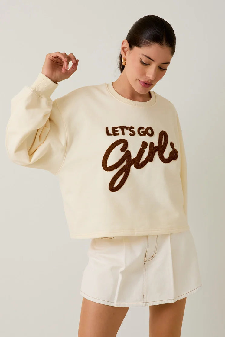 Let's Go Girls Rodeo sweatshirt by Adelyne's Boutique & Gifts, featuring a casual rodeo-themed design on a cozy sweatshirt.